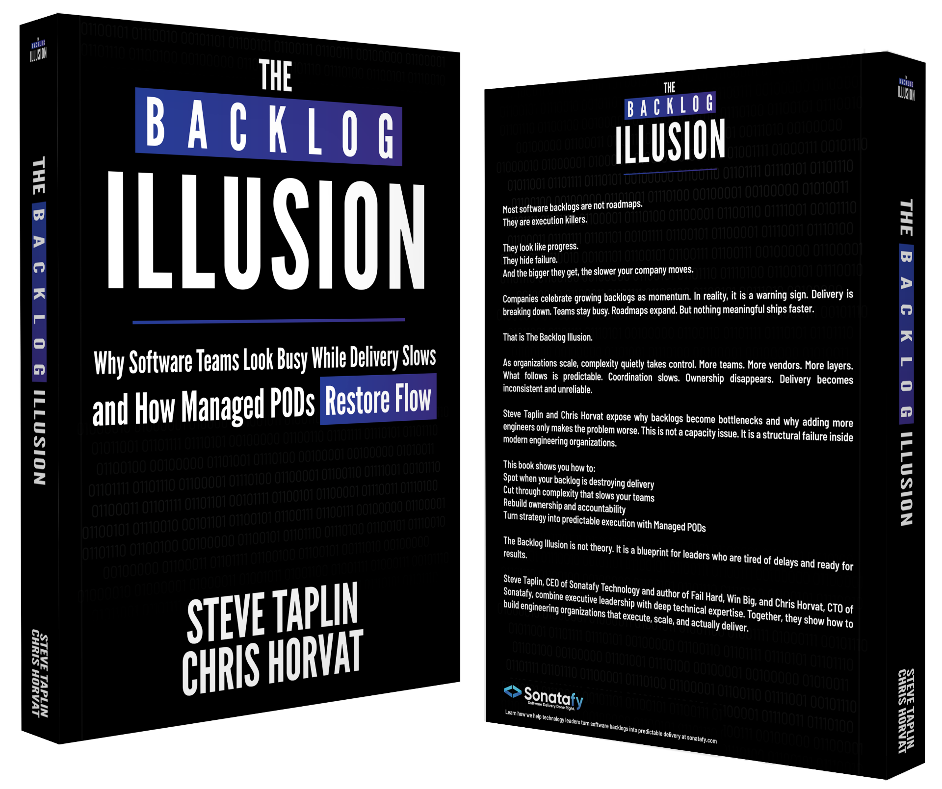The Backlog Illusion book by Steve Taplin and Chris Horvat, front and back covers